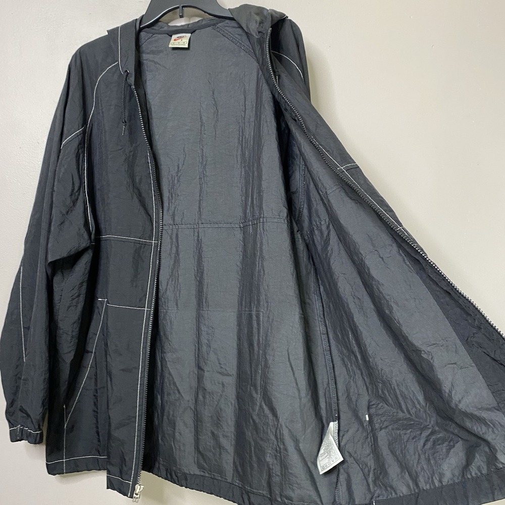 Vintage‎ Nike Jacket Men Sz M Hooded Windbreaker Big Logo Oversized Baggy Y2K - Picture 8 of 15